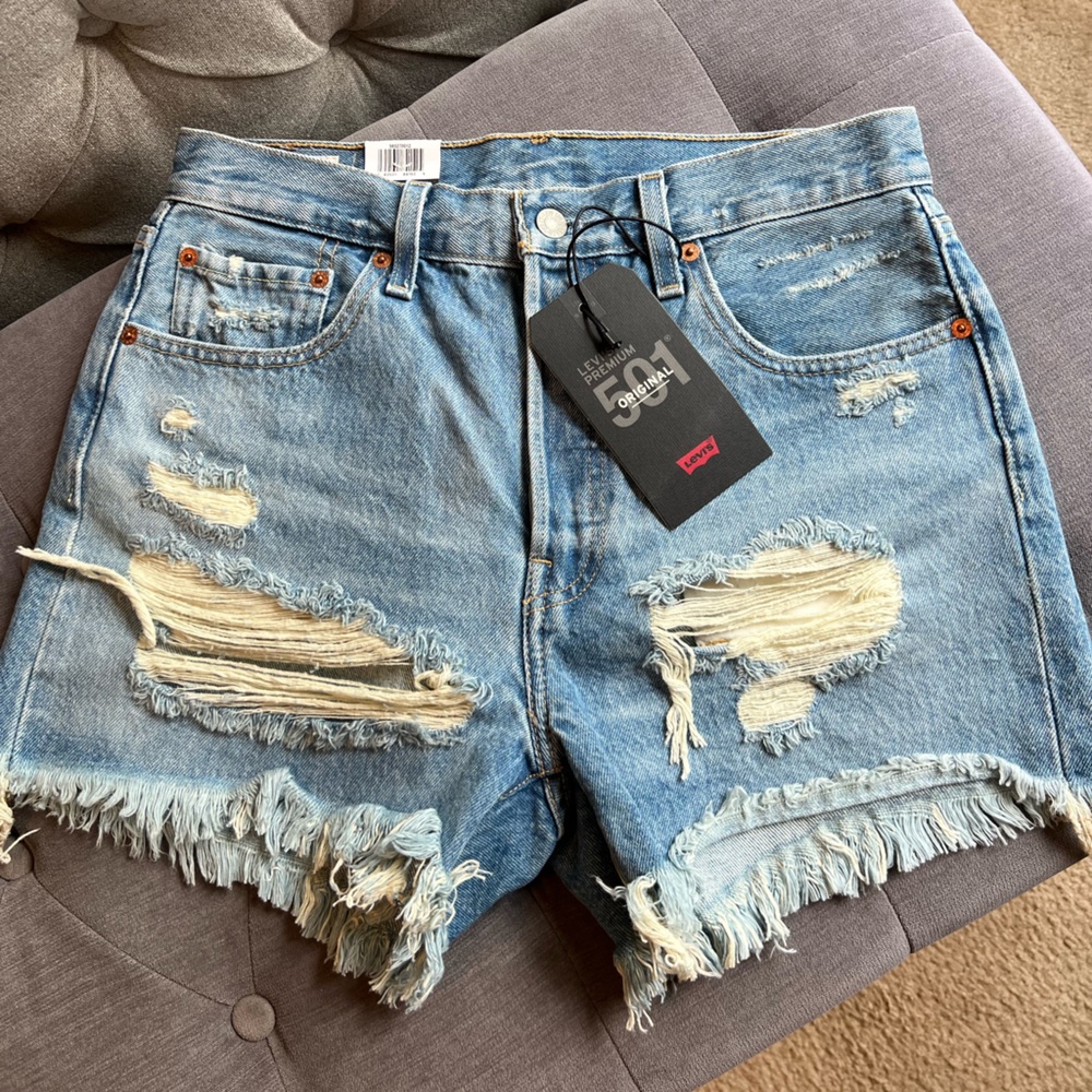 Levi Distressed Denim Shorts